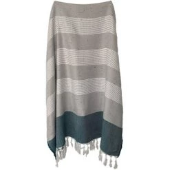 LA MAISON D'AMELIE Plaid TOKYO 130x170 Cm Vert Et Gris