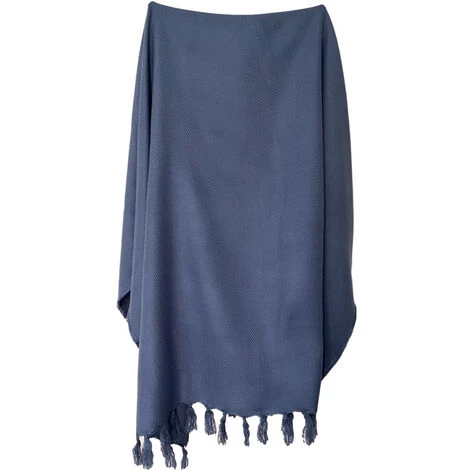 LA MAISON D'AMELIE Plaid Acrylique CHEVRON 130 X 170 Cm Uni - BLEU 3 LA MAISON D'AMELIE Plaid Acrylique CHEVRON 130 X 170 Cm Uni - BLEU