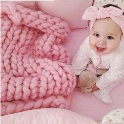 ILoveMilan Couverture Super épaisse Tissée à La Main, Rose, 50 * 50 -Plaid et couverture Soldes 36027611 2