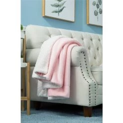 THSINDE Plaid Couverture Polaire Rose Couverture De Lit Douce Et Chaude Plaid Jeté De Canapé Flanelle -Plaid et couverture Soldes 36055485 2