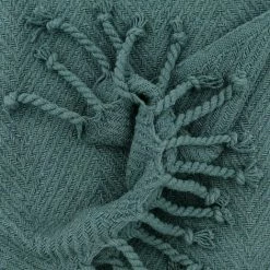 RIDEAUDISCOUNT Fouta, Jeté De Lit, Plaid 100% Coton 120 X 150 Cm Avec Franges Jacquard Motif Chevrons Ton Sur Ton Bleu Petrole - Bleu 8 RIDEAUDISCOUNT Fouta, Jeté De Lit, Plaid 100% Coton 120 X 150 Cm Avec Franges Jacquard Motif Chevrons Ton Sur Ton Bleu Petrole - Bleu -Plaid et couverture Soldes 36220444 2