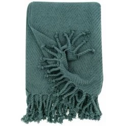 RIDEAUDISCOUNT Fouta, Jeté De Lit, Plaid 100% Coton 120 X 150 Cm Avec Franges Jacquard Motif Chevrons Ton Sur Ton Bleu Petrole - Bleu 11 RIDEAUDISCOUNT Fouta, Jeté De Lit, Plaid 100% Coton 120 X 150 Cm Avec Franges Jacquard Motif Chevrons Ton Sur Ton Bleu Petrole - Bleu -Plaid et couverture Soldes 36220444 5