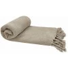RIDEAUDISCOUNT Fouta, Jeté De Lit, Plaid 100% Coton 120 X 150 Cm Avec Franges Jacquard Motif Chevrons Ton Sur Ton Taupe - Brun -Plaid et couverture Soldes 36220446 1