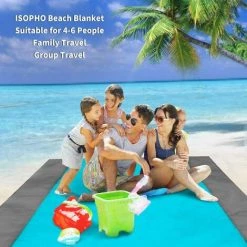 TRIOMPHE Tapis De Plage Couverture De Pique-Nique 210 X 200 CM Couverture Picnic, Tapis De Pique-niques Couverture De Plage Couverture De Picnic Avec 4 Fixes, Camping, Randonnée Et Pique-Nique -Plaid et couverture Soldes 36474801 3