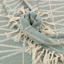RIDEAUDISCOUNT Fouta, Jeté De Lit, Plaid 100% Coton 120 X 150 Cm Avec Franges Jacquard Motif Géométrique Bleu - Bleu 8 RIDEAUDISCOUNT Fouta, Jeté De Lit, Plaid 100% Coton 120 X 150 Cm Avec Franges Jacquard Motif Géométrique Bleu - Bleu -Plaid et couverture Soldes 36615430 2