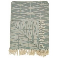 RIDEAUDISCOUNT Fouta, Jeté De Lit, Plaid 100% Coton 120 X 150 Cm Avec Franges Jacquard Motif Géométrique Bleu - Bleu 10 RIDEAUDISCOUNT Fouta, Jeté De Lit, Plaid 100% Coton 120 X 150 Cm Avec Franges Jacquard Motif Géométrique Bleu - Bleu -Plaid et couverture Soldes 36615430 4