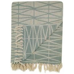 RIDEAUDISCOUNT Fouta, Jeté De Lit, Plaid 100% Coton 120 X 150 Cm Avec Franges Jacquard Motif Géométrique Bleu - Bleu 11 RIDEAUDISCOUNT Fouta, Jeté De Lit, Plaid 100% Coton 120 X 150 Cm Avec Franges Jacquard Motif Géométrique Bleu - Bleu -Plaid et couverture Soldes 36615430 5