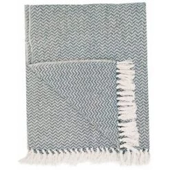 RIDEAUDISCOUNT Fouta, Jeté De Lit, Plaid 100% Coton 120 X 150 Cm Avec Franges Jacquard Micromotif Chevrons Bleu Canard - Bleu 10 RIDEAUDISCOUNT Fouta, Jeté De Lit, Plaid 100% Coton 120 X 150 Cm Avec Franges Jacquard Micromotif Chevrons Bleu Canard - Bleu -Plaid et couverture Soldes 36617295 4