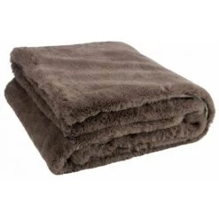Paris Prix - Plaid Imitation Fourrure "cutie" 130x180cm Taupe