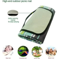 BEARSU Couverture De Plage Camping En Plein Air Pocket Tapis De Pique-nique Tapis De Pelouse En Nylon Imperméable Et Facile à Plier -Plaid et couverture Soldes 36718972 2