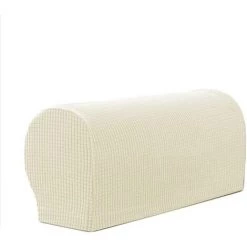BRIDAY Couvertures D'Accoudoir De Canapé Souple Couvre Accoudoirs Elastique Housse De Canapé Antidérapant Housse De Bras De Fauteuil Protection - White