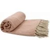 RIDEAUDISCOUNT Fouta, Jeté De Lit, Plaid 100% Coton 120 X 150 Cm Avec Franges Jacquard Bicolore Strié Rose - Rose -Plaid et couverture Soldes 36824871 1