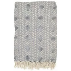 RIDEAUDISCOUNT Fouta, Jeté De Lit, Plaid 100% Coton 120 X 150 Cm Avec Franges Jacquard Motif Géométrique Chevrons Bleu Foncé - Bleu 10 RIDEAUDISCOUNT Fouta, Jeté De Lit, Plaid 100% Coton 120 X 150 Cm Avec Franges Jacquard Motif Géométrique Chevrons Bleu Foncé - Bleu -Plaid et couverture Soldes 36824873 4