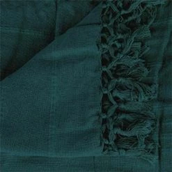 ATMOSPHERA, CRATEUR D'INTRIEUR Jeté De Lit "Algodon" 160x220cm Bleu Canard 5 ATMOSPHERA, CRATEUR D'INTRIEUR Jeté De Lit "Algodon" 160x220cm Bleu Canard -Plaid et couverture Soldes 36880347 2