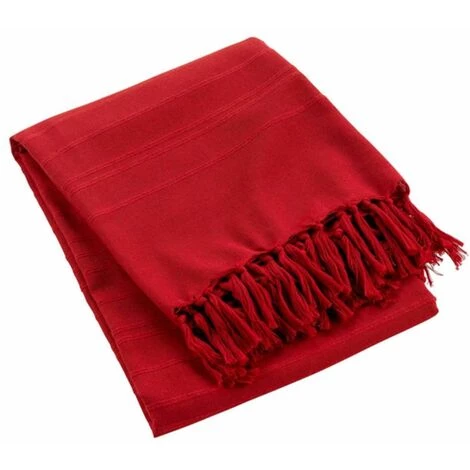 Paris Prix - Jeté De Canapé à Franges "lilia" 180x220cm Rouge 3 Paris Prix - Jeté De Canapé à Franges "lilia" 180x220cm Rouge