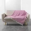 Paris Prix - Plaid à Franges "pithaya" 125x150cm Rose -Plaid et couverture Soldes 36880685 1