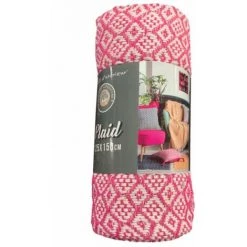 Paris Prix - Plaid à Franges "pithaya" 125x150cm Rose -Plaid et couverture Soldes 36880685 3