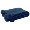 Paris Prix - Plaid à Pompons "blanket" 130x170cm Bleu -Plaid et couverture Soldes 36880923 1
