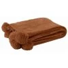 Paris Prix - Plaid à Pompons "blanket" 130x170cm Orange Rouille -Plaid et couverture Soldes 36880967 1
