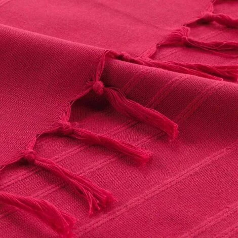 Paris Prix - Plaid Uni à Franges "lilia" 150x150cm Framboise 5 Paris Prix - Plaid Uni à Franges "lilia" 150x150cm Framboise – Image 3