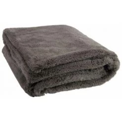 Paris Prix - Plaid Imitation Fourrure "cutie" 130x180cm Gris Foncé
