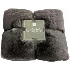 Paris Prix - Plaid Imitation Fourrure "cutie" 130x180cm Gris Foncé -Plaid et couverture Soldes 36891055 5