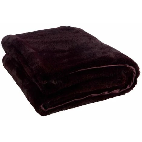 Paris Prix - Plaid Imitation Fourrure "cutie" 130x180cm Rouge Foncé 3 Paris Prix - Plaid Imitation Fourrure "cutie" 130x180cm Rouge Foncé