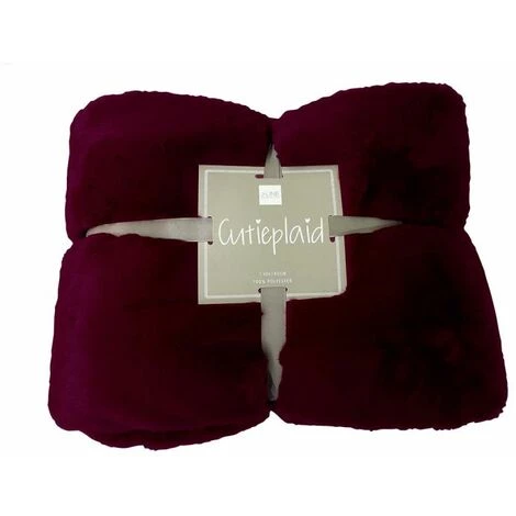 Paris Prix - Plaid Imitation Fourrure "cutie" 130x180cm Rouge Foncé 7 Paris Prix - Plaid Imitation Fourrure "cutie" 130x180cm Rouge Foncé – Image 5