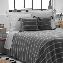 Paris Prix - Couvre-lit 1 Personne "jakady" 180x220cm Anthracite