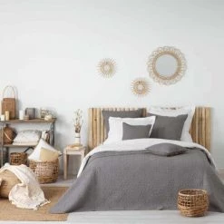 Paris Prix - Couvre-lit Matelassé "florette" 220x240cm Anthracite