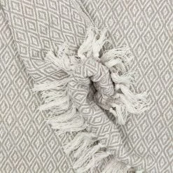 RIDEAUDISCOUNT Fouta, Jeté De Lit, Plaid 100% Coton 120 X 150 Cm Avec Franges Jacquard Micromotif Losanges Beige - Naturel 8 RIDEAUDISCOUNT Fouta, Jeté De Lit, Plaid 100% Coton 120 X 150 Cm Avec Franges Jacquard Micromotif Losanges Beige - Naturel -Plaid et couverture Soldes 36892725 2