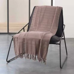 Paris Prix - Jeté De Canapé à Franges "lilia" 220x240cm Taupe 8 Paris Prix - Jeté De Canapé à Franges "lilia" 220x240cm Taupe -Plaid et couverture Soldes 36895476 3
