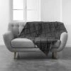 Paris Prix - Plaid Uni En Coton "calyssa" 125x150cm Anthracite