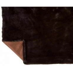Paris Prix - Plaid Imitation Fourrure "cutie" 130x180cm Marron Foncé -Plaid et couverture Soldes 36906728 4