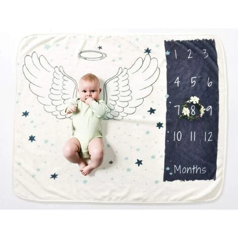 Kueatily Couverture Pour Bébé Milestone Photographie Props Couverture Pour Nouveau-né à 12 Mois Tapis Doux Ultra Confortable 70x105cm (Ange) 3 Kueatily Couverture Pour Bébé Milestone Photographie Props Couverture Pour Nouveau-né à 12 Mois Tapis Doux Ultra Confortable 70x105cm (Ange)