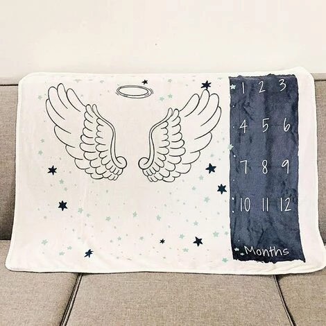 Kueatily Couverture Pour Bébé Milestone Photographie Props Couverture Pour Nouveau-né à 12 Mois Tapis Doux Ultra Confortable 70x105cm (Ange) 4 Kueatily Couverture Pour Bébé Milestone Photographie Props Couverture Pour Nouveau-né à 12 Mois Tapis Doux Ultra Confortable 70x105cm (Ange) – Image 2