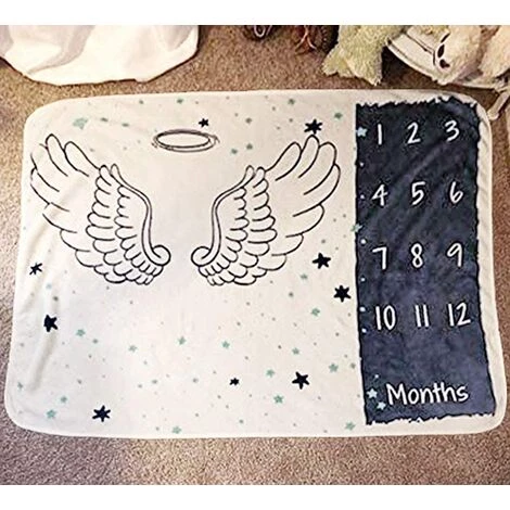 Kueatily Couverture Pour Bébé Milestone Photographie Props Couverture Pour Nouveau-né à 12 Mois Tapis Doux Ultra Confortable 70x105cm (Ange) 6 Kueatily Couverture Pour Bébé Milestone Photographie Props Couverture Pour Nouveau-né à 12 Mois Tapis Doux Ultra Confortable 70x105cm (Ange) – Image 4