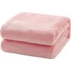 TRIOMPHE Grand Couvre-lit/plaid En Flanelle - Microfibre Douce, Moelleuse Et Chaude Housse De Couette Tapis Design (taille Simple 100 X 200 Cm, Rose Pêche) -Plaid et couverture Soldes 37036477 1