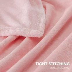 TRIOMPHE Grand Couvre-lit/plaid En Flanelle - Microfibre Douce, Moelleuse Et Chaude Housse De Couette Tapis Design (taille Simple 100 X 200 Cm, Rose Pêche) -Plaid et couverture Soldes 37036477 3