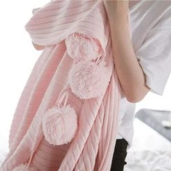 Kueatily Couverture En Tricot 100% Coton Doux Avec Pompons Et Pompons, Hypoallergénique, Pour Canapé/lit-90 X 90 Cm (Rose) 8 Kueatily Couverture En Tricot 100% Coton Doux Avec Pompons Et Pompons, Hypoallergénique, Pour Canapé/lit-90 X 90 Cm (Rose) -Plaid et couverture Soldes 37154074 2