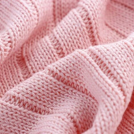 Kueatily Couverture En Tricot 100% Coton Doux Avec Pompons Et Pompons, Hypoallergénique, Pour Canapé/lit-90 X 90 Cm (Rose) 6 Kueatily Couverture En Tricot 100% Coton Doux Avec Pompons Et Pompons, Hypoallergénique, Pour Canapé/lit-90 X 90 Cm (Rose) – Image 4
