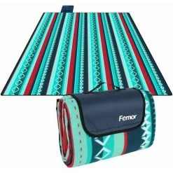 Fixkit 200 X 200 Cm Couverture Tapis De Pique-Nique, Imperméable Pliable Couverture Composée De Trois Couches Et Avec Poignée, Viscose, Pour Camping Jardin (Rayures Vertes) 7 Fixkit 200 X 200 Cm Couverture Tapis De Pique-Nique, Imperméable Pliable Couverture Composée De Trois Couches Et Avec Poignée, Viscose, Pour Camping Jardin (Rayures Vertes) -Plaid et couverture Soldes 37282621 2