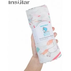INSULAR Couverture D'emmaillotage En Mousseline Insulaire Couvertures Pour Bebe En Fibre De Bambou Et Coton Couvertures De Pepiniere Portables Douces Et Respirantes Pour Les Nourrissons, Les Tout-petits, Les Enfants A La Maison Ou En Voyage (51,2 * 43,3 Pouces) W