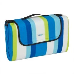 Relaxdays Couverture Pique-nique XXL, 200x200 Cm, Tapis De Plage Polaire, Rayé, Isolation Thermique, Imperméable, Coloré -Plaid et couverture Soldes 37402735 3