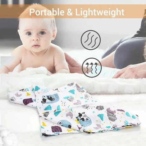 HAPPYSHOPPING Couverture Pour Bebe Couvertures En Pur Coton Couvertures De Pepiniere Portables Douces Et Respirantes Pour Nourrissons Tout-petits Enfants A La Maison Ou En Voyage (47,2 * 39,4 Pouces) Herisson Blanc, Modele: Herisson Blanc - Modele: Herisson Blanc 5 HAPPYSHOPPING Couverture Pour Bebe Couvertures En Pur Coton Couvertures De Pepiniere Portables Douces Et Respirantes Pour Nourrissons Tout-petits Enfants A La Maison Ou En Voyage (47,2 * 39,4 Pouces) Herisson Blanc, Modele: Herisson Blanc - Modele: Herisson Blanc – Image 3