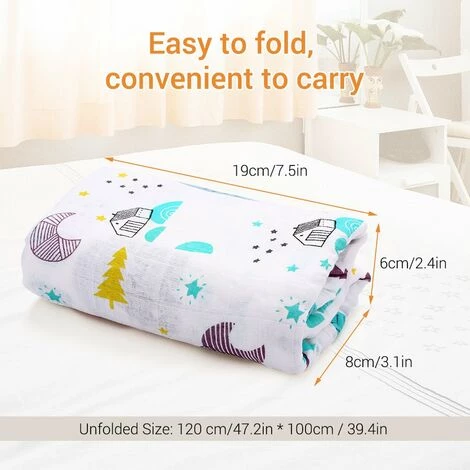 HAPPYSHOPPING Couverture Pour Bebe Couvertures En Pur Coton Couvertures De Pepiniere Portables Douces Et Respirantes Pour Nourrissons Tout-petits Enfants A La Maison Ou En Voyage (47,2 * 39,4 Pouces) Herisson Blanc, Modele: Herisson Blanc - Modele: Herisson Blanc 7 HAPPYSHOPPING Couverture Pour Bebe Couvertures En Pur Coton Couvertures De Pepiniere Portables Douces Et Respirantes Pour Nourrissons Tout-petits Enfants A La Maison Ou En Voyage (47,2 * 39,4 Pouces) Herisson Blanc, Modele: Herisson Blanc - Modele: Herisson Blanc – Image 5