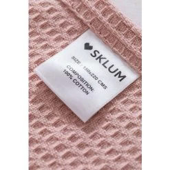 Couverture En Coton Gaufré (150x220 Cm) Bimba SKLUM Coton - Rose Noisette -Plaid et couverture Soldes 37531801 5