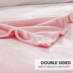 BETTERLIFE Grand Couvre-lit/plaid En Flanelle - Microfibre Douce, Moelleuse Et Chaude Housse De Couette Tapis Design (taille Simple 100 X 200 Cm, Rose Pêche) -Plaid et couverture Soldes 37660913 5