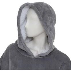 Sweat Plaid Gris Manches Flanelle TU Atmosphera - Gris - Gris -Plaid et couverture Soldes 38458564 2