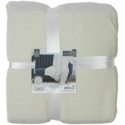 Paris Prix - Plaid Déco "flanelle Sherpa" 140x200cm Beige -Plaid et couverture Soldes 38572534 4